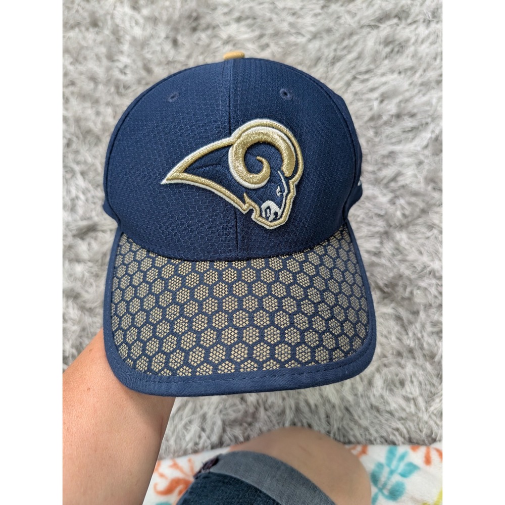 New Era Los Angeles Rams NFL 39THIRTY Hat Navy‎ Blue Gold L/XL 4064